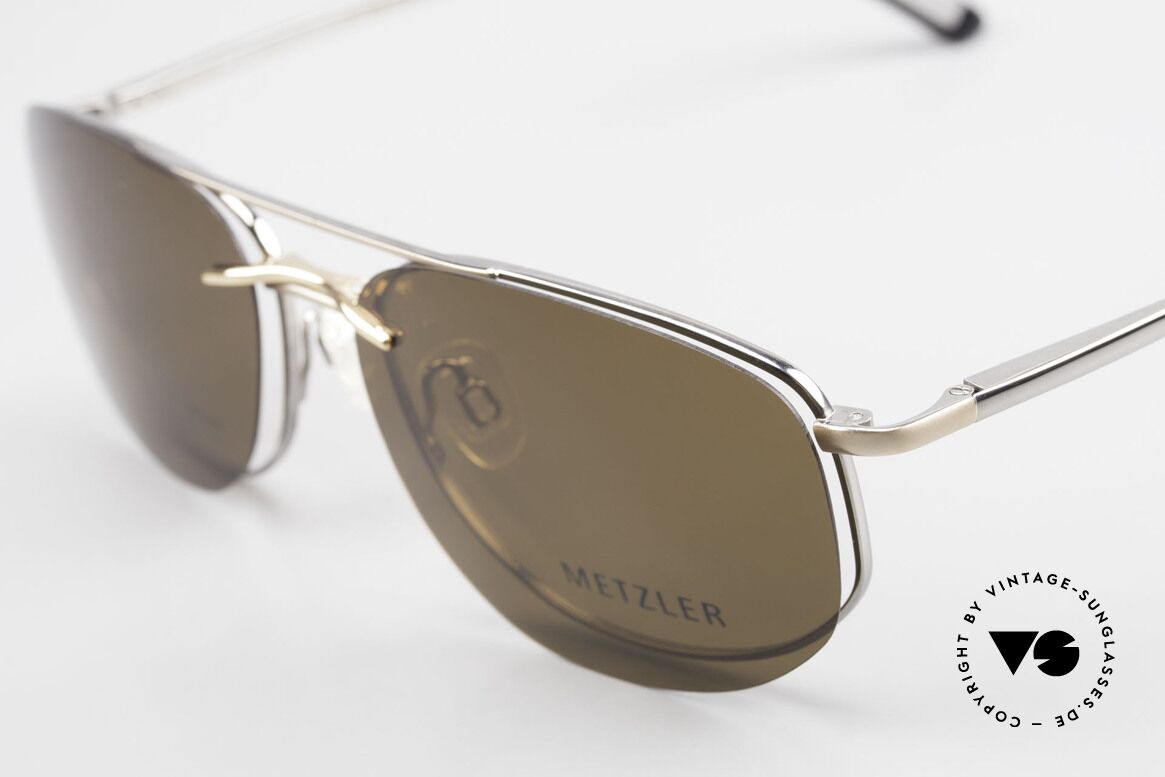 Metzler 1715 Titanium Specs Polarized Clip, old 'made in Germany' original with magnetic Sun-Clip, Made for Men