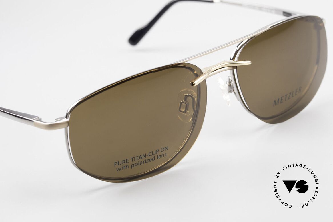 Metzler 1715 Titanium Specs Polarized Clip, never worn (like all our 90's men's Metzler sunglasses), Made for Men