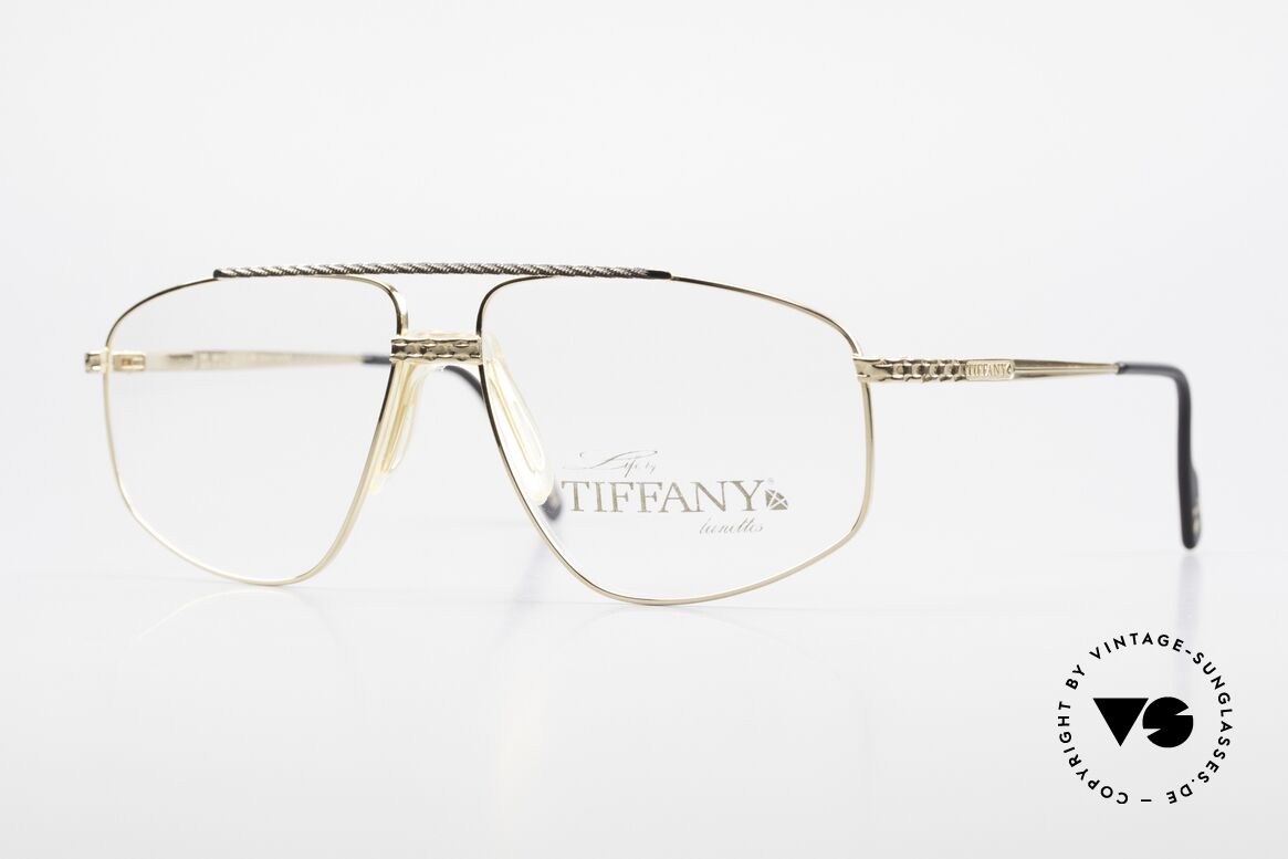 Tiffany T89 23kt Gold Plated Aviator Frame, Tiffany vintage 90's glasses, Mod. T89, Gold-Plated, Made for Men