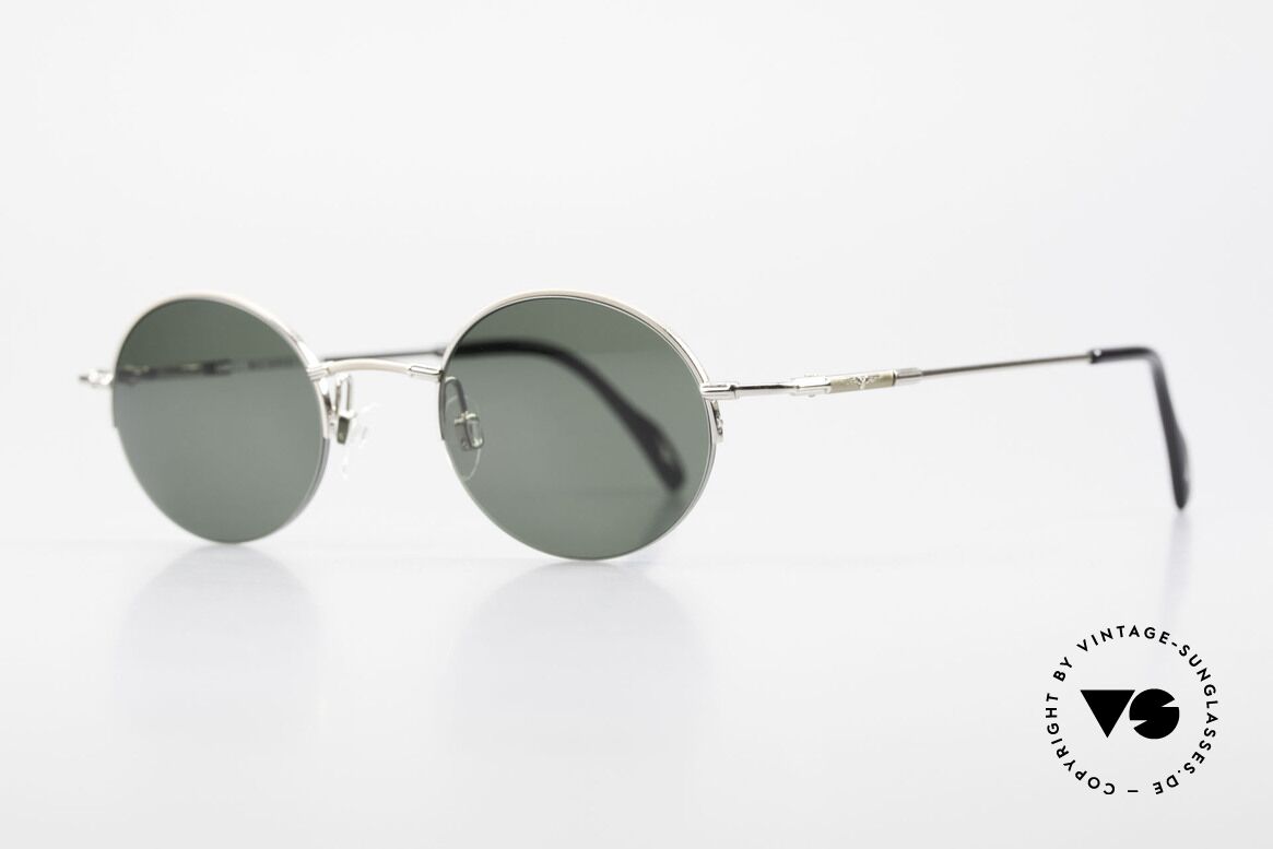 Longines 4363 Round Oval Sunglasses 90's, Longines logo, the winged hourglass, on the temples, Made for Men and Women