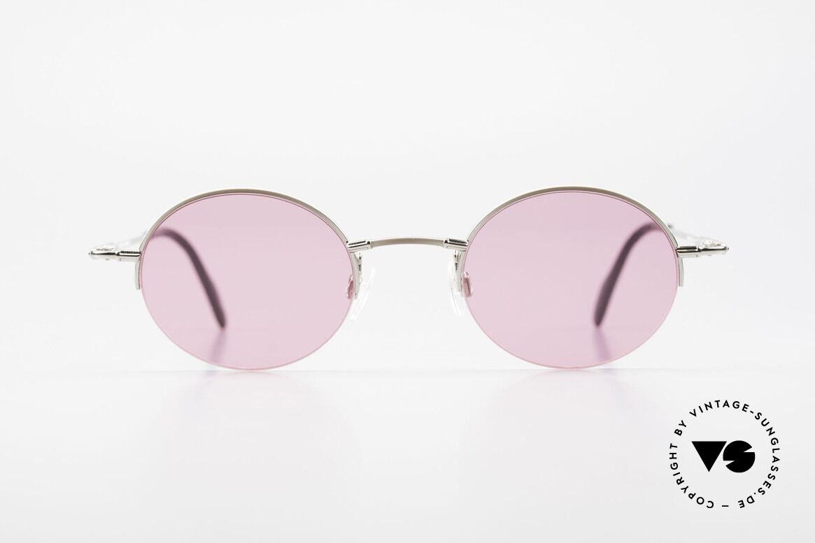 Longines 4363 Pink Sunglasses Oval Round, quality frame (half rim) with small design features, Made for Men and Women