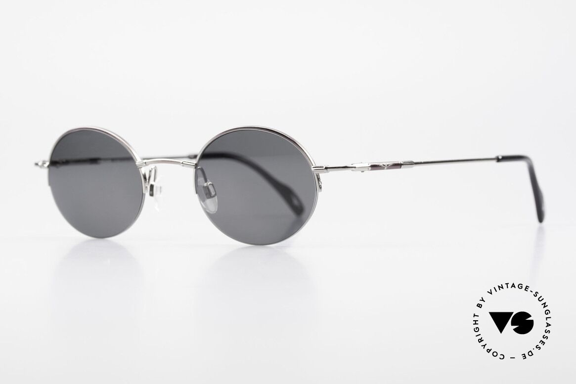 Longines 4363 90's Sunglasses Round Oval, Longines logo, the winged hourglass, on the temples, Made for Men and Women