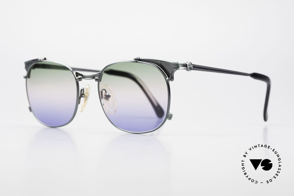 Jean Paul Gaultier 56-2175 Rare Tricolored Sun Lenses, JPG unisex model: tangible HIGH-END quality, Made for Men and Women
