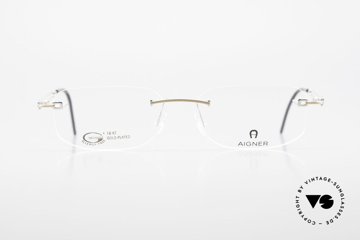 Aigner EA113 Unisex Rimless 90's Glasses, rimless AIGNER vintage glasses, EA113, size 54/17, 140, Made for Men and Women