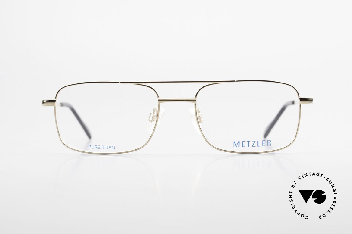 Metzler 1680 90's Titan Frame Gold Plated, vintage men's glasses by Metzler from the early 90s, Made for Men