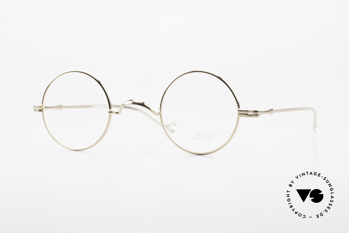 Lunor II 12 Small Round Gold Glasses, XS round Lunor eyeglasses of the old "LUNOR II" series, Made for Men and Women