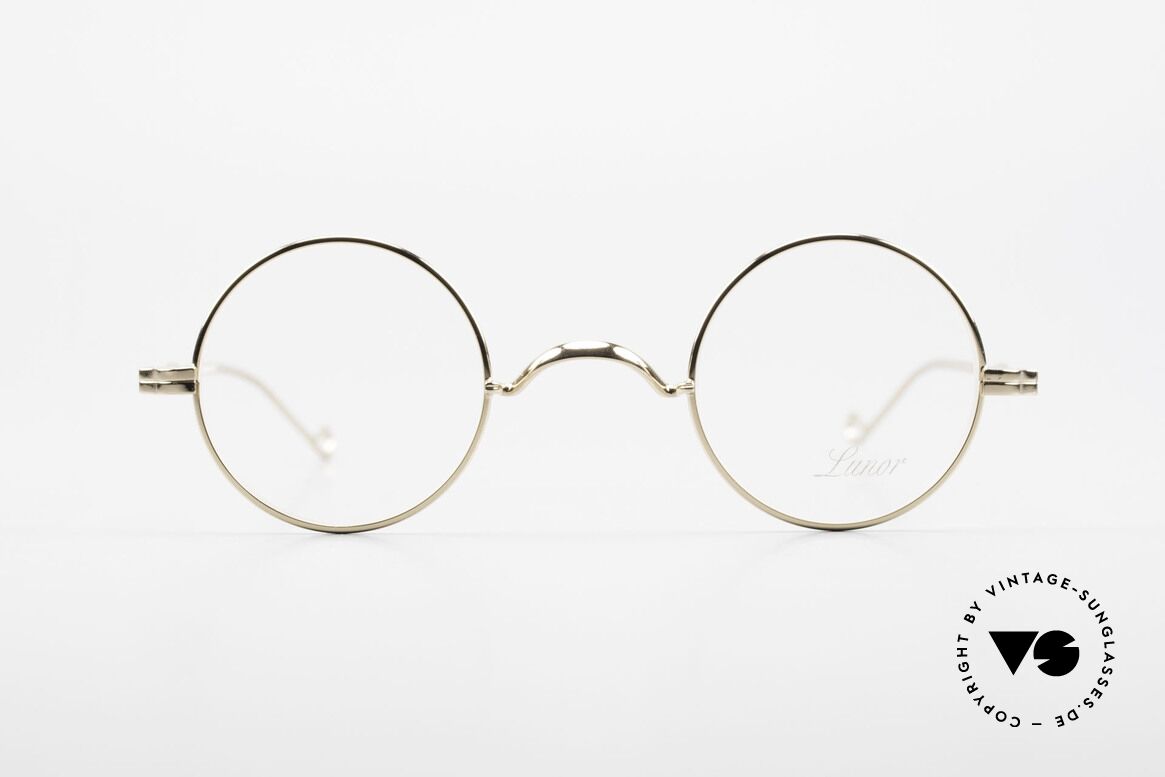 Lunor II 12 Small Round Gold Glasses, full metal rim frame coated with a protection lacquer, Made for Men and Women