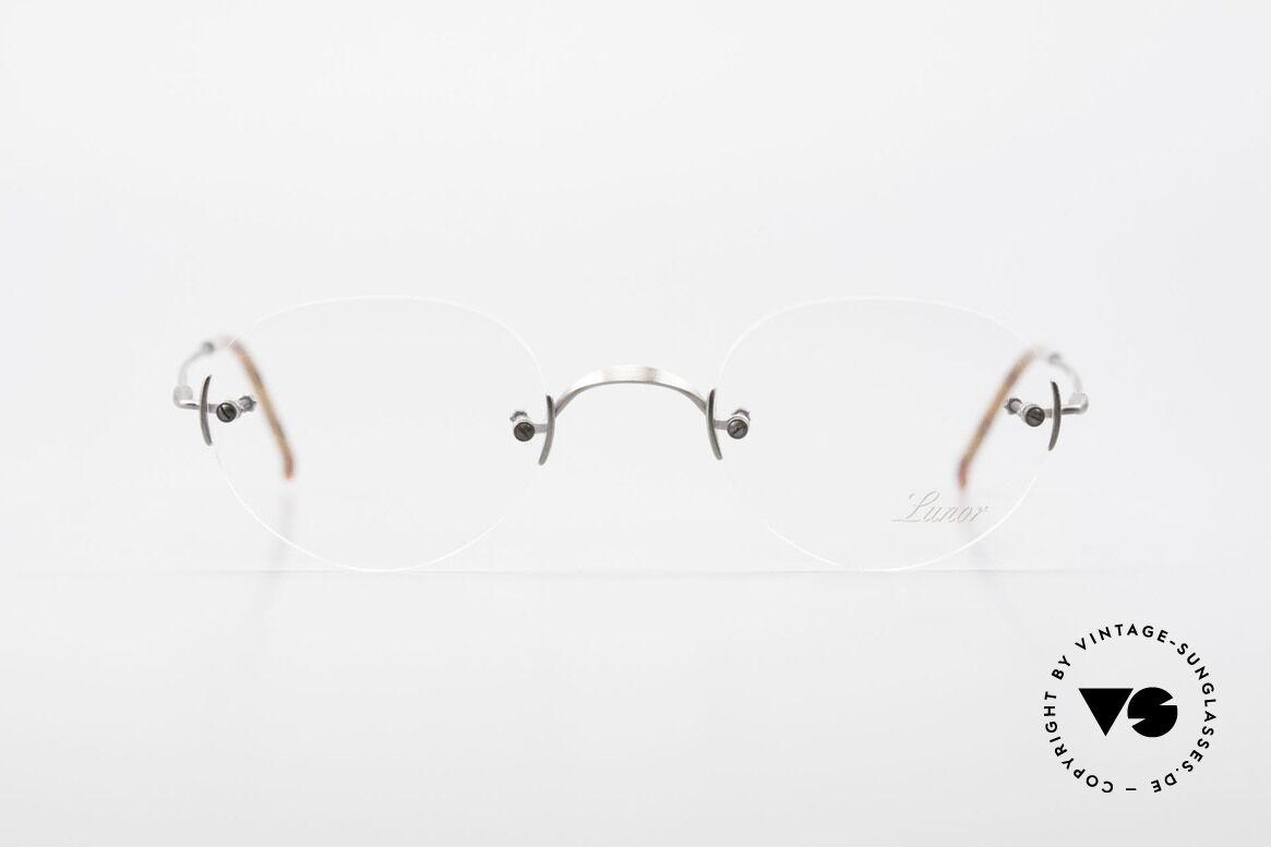 Lunor Classic Panto AS Lunor Rimless Eyeglass-Frame, Lunor glasses, rimless, Classic Panto AS: antique silver, Made for Men and Women