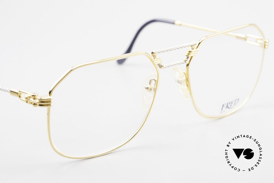 Fred Cap Horn - L Rare Luxury Eyeglasses 80's, precious bicolor edition, Platinum and 23ct gold-plated, Made for Men