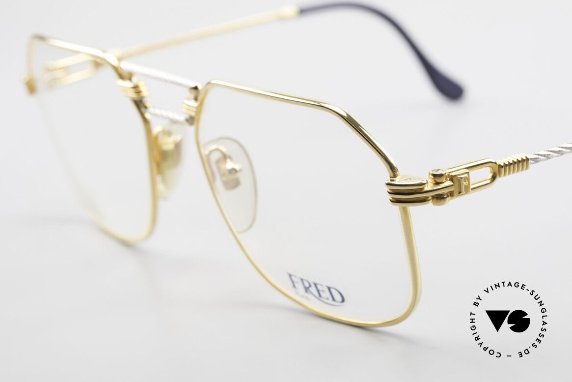 Fred Cap Horn - M Rare 80's Luxury Eyeglasses, temples and bridge are twisted like a hawser; unique!, Made for Men