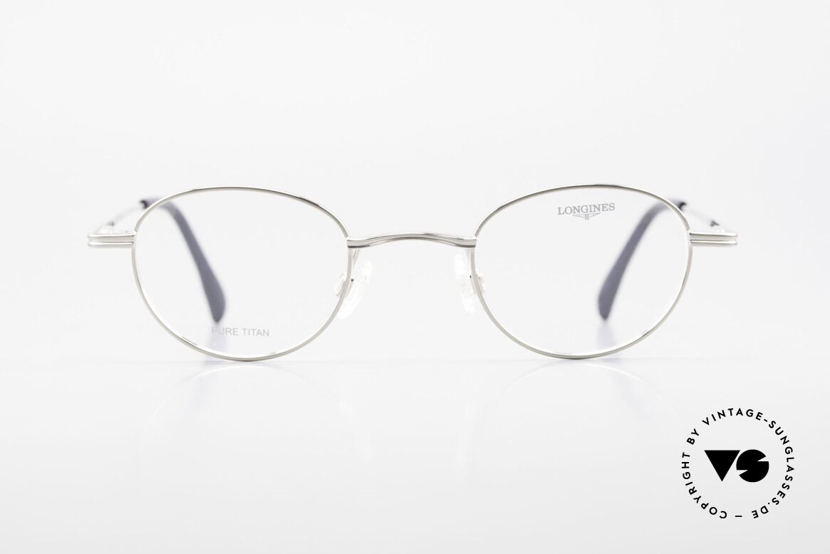 Longines 4268 90's Panto Glasses Pure Titan, Longines Panto Eyeglasses, mod. 4268, size 44/24, 140, Made for Men and Women