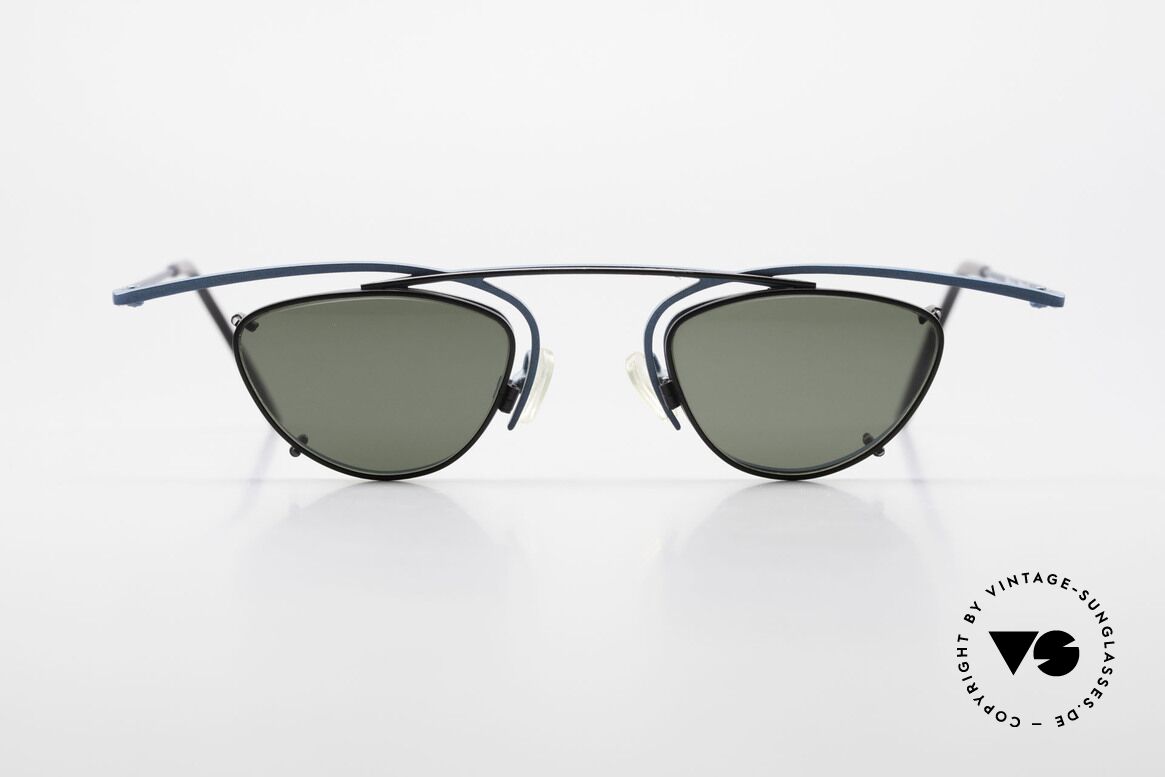 Theo Belgium Rhum Designer Glasses With Clip On, interesting 90's designer eyeglasses by THEO Belgium, Made for Men and Women