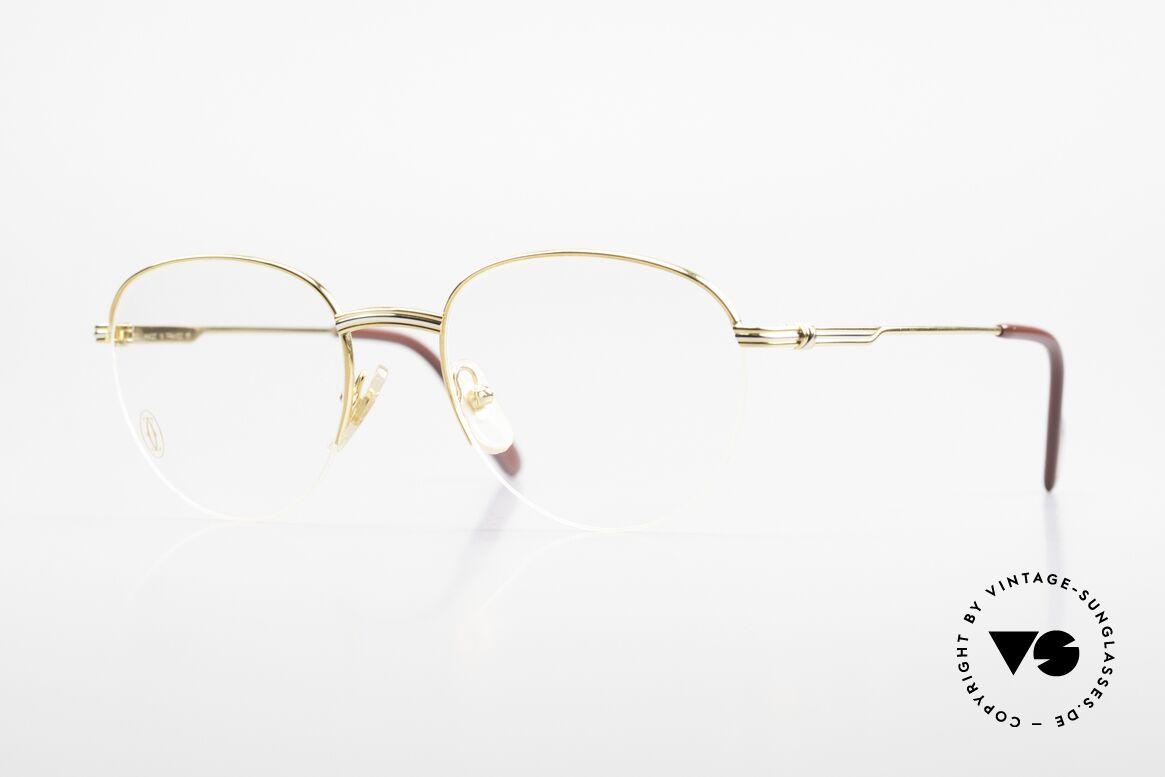 Cartier Colisee Round Luxury Eyeglasses 90's, roundish Cartier vintage eyeglass-frame, size 49/18, Made for Men and Women