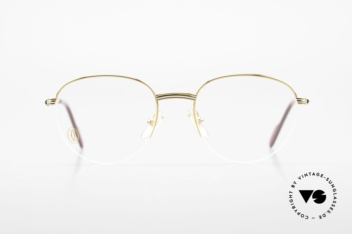 Cartier Colisee Round Luxury Eyeglasses 90's, model of the 'Semi-Rimless' Collection by CARTIER, Made for Men and Women