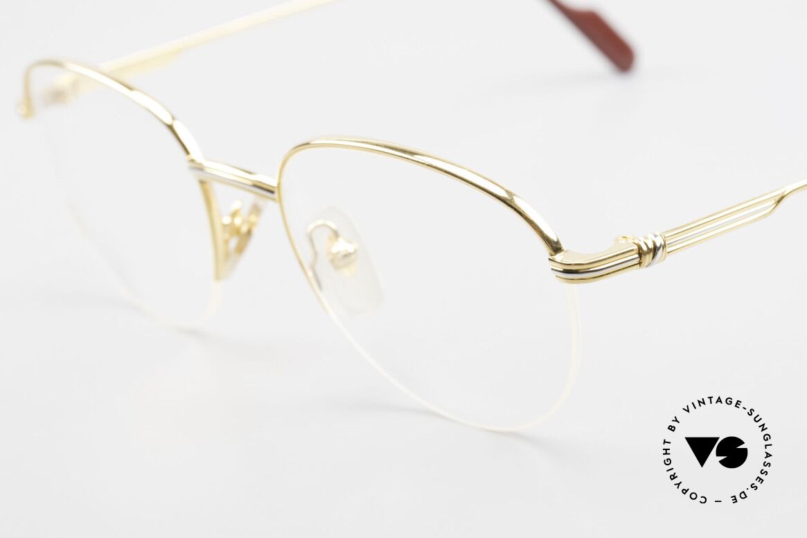 Cartier Colisee Round Luxury Eyeglasses 90's, 22ct gold-plated (like all vintage CARTIER frames!), Made for Men and Women