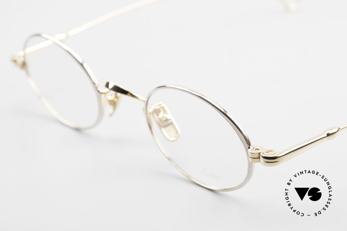 Lunor V 100 Oval Vintage Glasses Bicolor, BICOLOR = PLATINUM plated and 22ct GOLD-PLATED!, Made for Men and Women