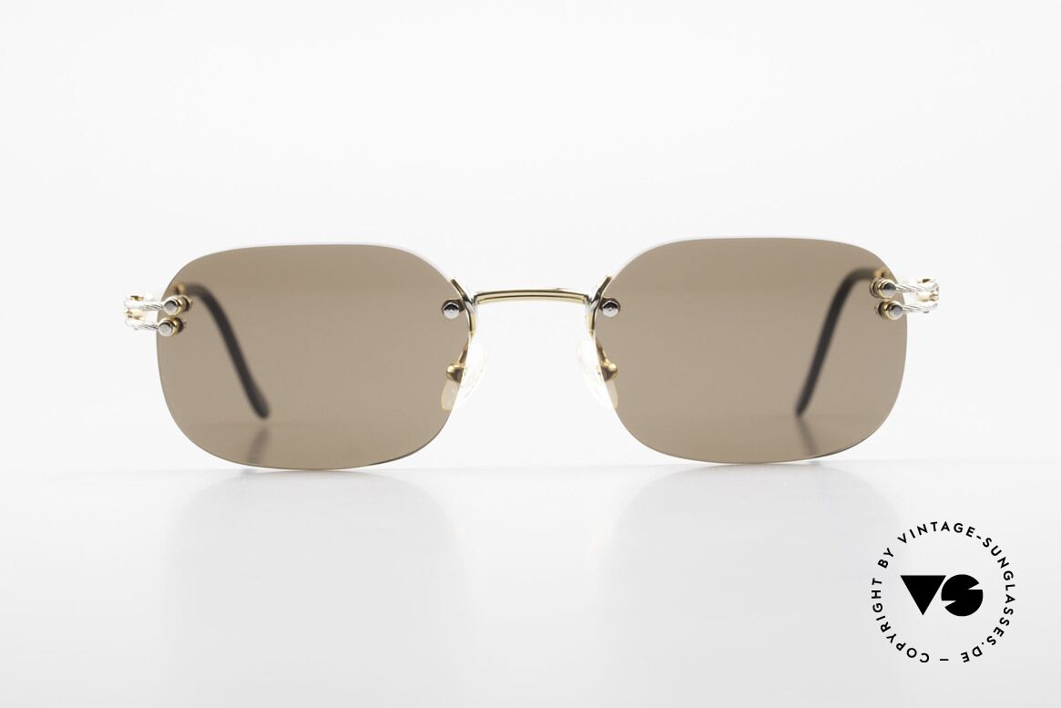 Fred Orcade Rimless Luxury Sunglasses 90s, Fred glasses, model Orcade, 54/20 with new sun lenses, Made for Men