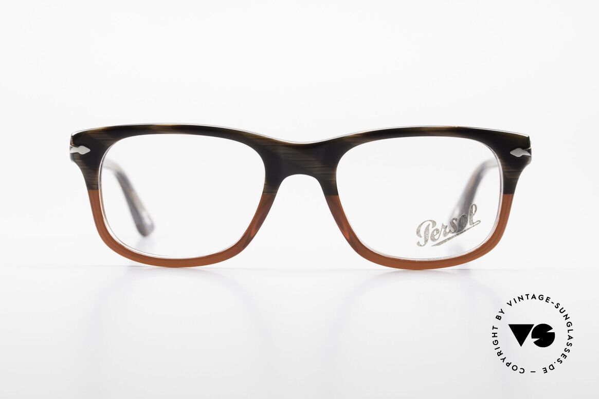 Persol 3029 Small Persol Eyeglasses Unisex, great pattern: root wood/brown & ruby-colored, Made for Men and Women