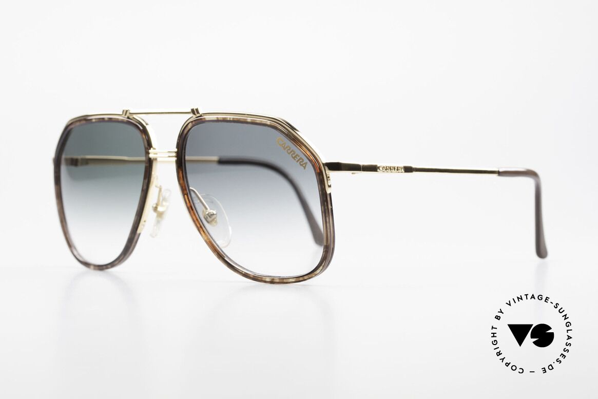 Carrera 5370 Classic Vintage Sunglasses, half-rimmed metal frame with extra acetate rims, Made for Men