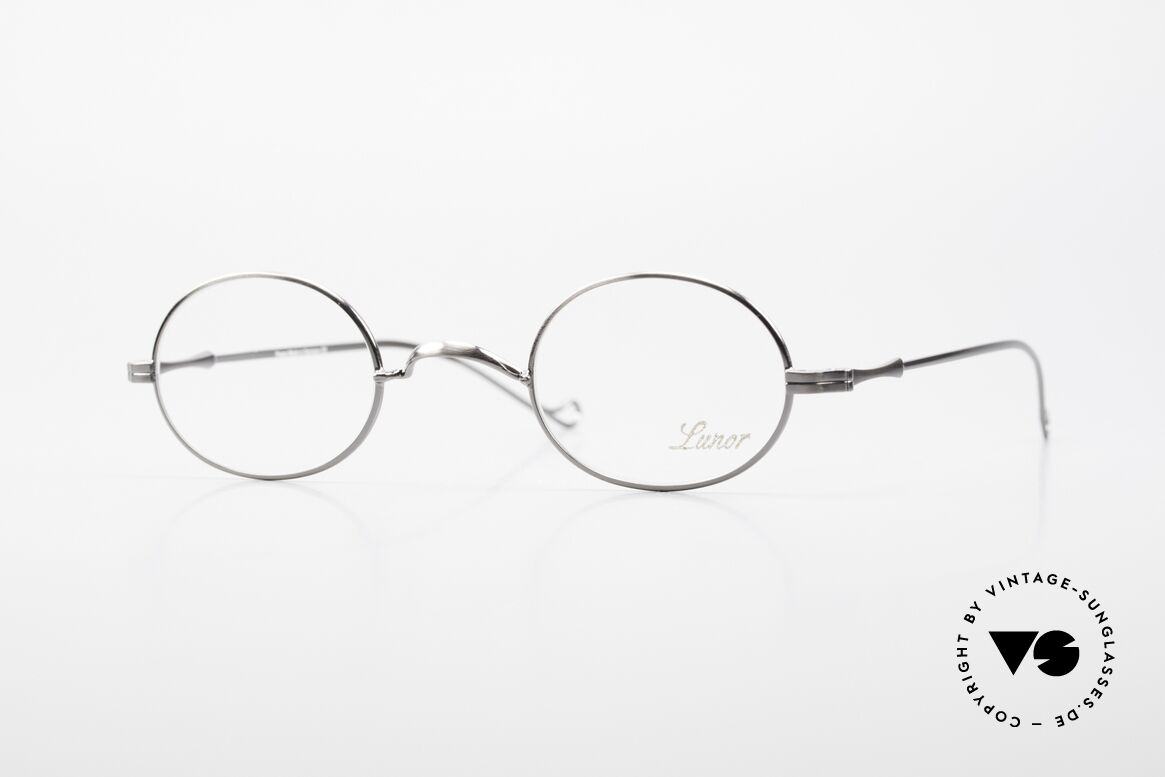 Lunor II 10 Oval Frame Antique Silver, oval vintage glasses of the Lunor II Series, full rimmed, Made for Men and Women