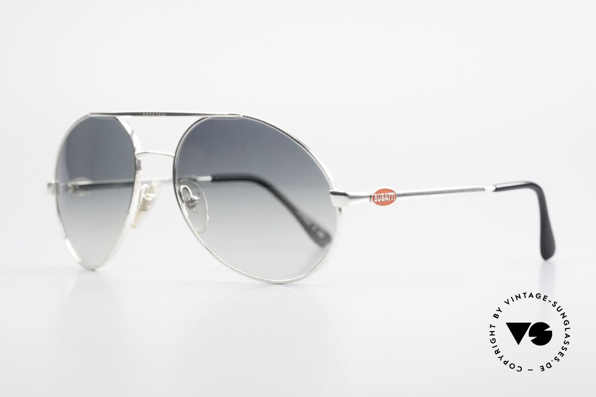 Bugatti 65996 Costly Mirrored Sun Lenses, very noble sun lenses: half mirrored blue-gray, Made for Men