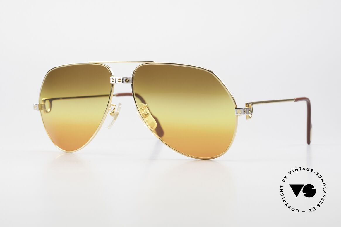 Cartier Vendome Santos - L Triple Gradient Desert Sun, legendary 1980's CARTIER Vendome Santos sunglasses, Made for Men