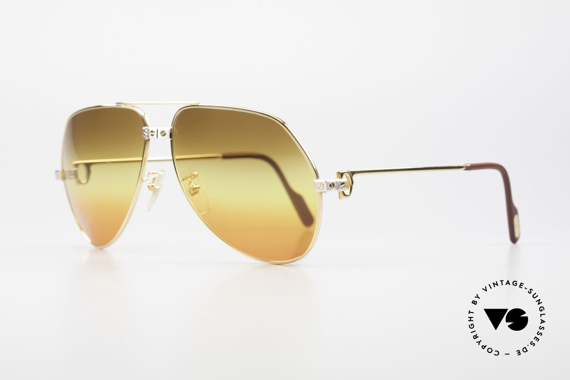 Cartier Vendome Santos - L Triple Gradient Desert Sun, 22ct GOLD-PLATED frame in LARGE SIZE 62-14, 140!, Made for Men