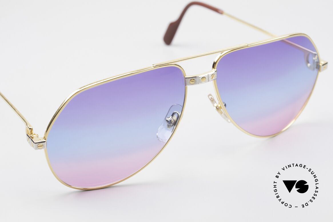 Cartier Vendome Santos - L Unique Triple Gradient Galaxy, CUSTOMIZED LENSES: Only available at us! (100% UV), Made for Men