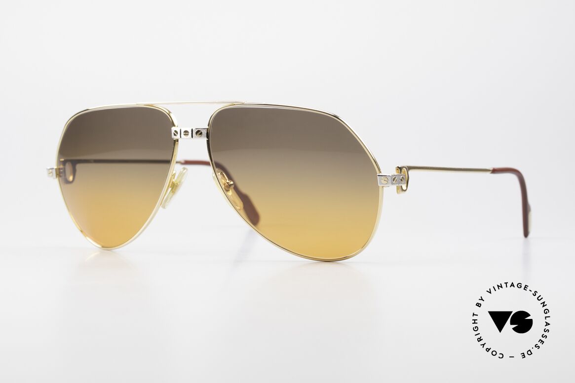 Cartier Vendome Santos - L Double Gradient Desert Storm, old 1980's CARTIER Vendome SANTOS pilots sunglasses, Made for Men