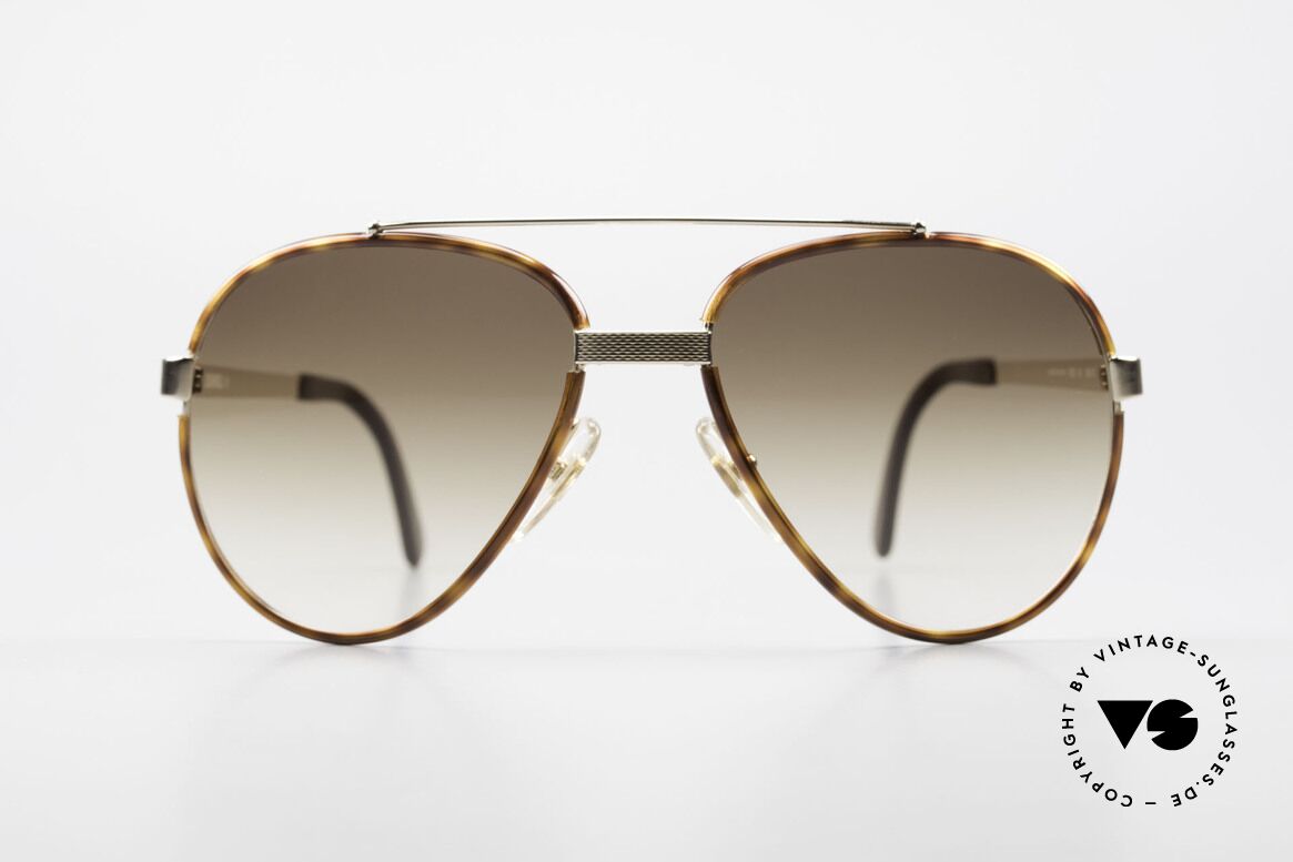 Dunhill 6023 80's Sunglasses Luxury Aviator, noble GOLD-PLATED frame with "tortoise" rings, Made for Men
