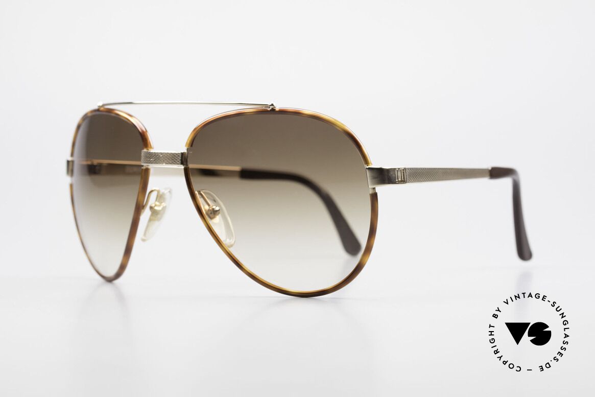 Dunhill 6023 80's Sunglasses Luxury Aviator, spring joint behind the bridge (excellent fitting), Made for Men