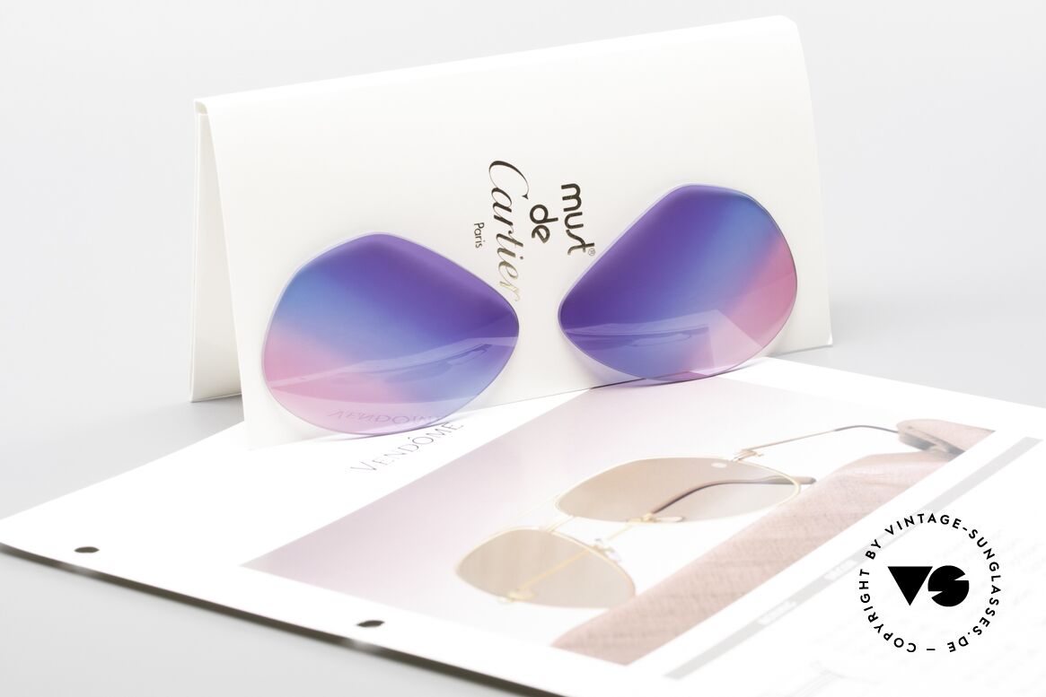 Cartier Vendome Lenses - L Tricolored Sun Lenses Galaxy, with unique tricolor gradient: tint looks like the Galaxy, Made for Men