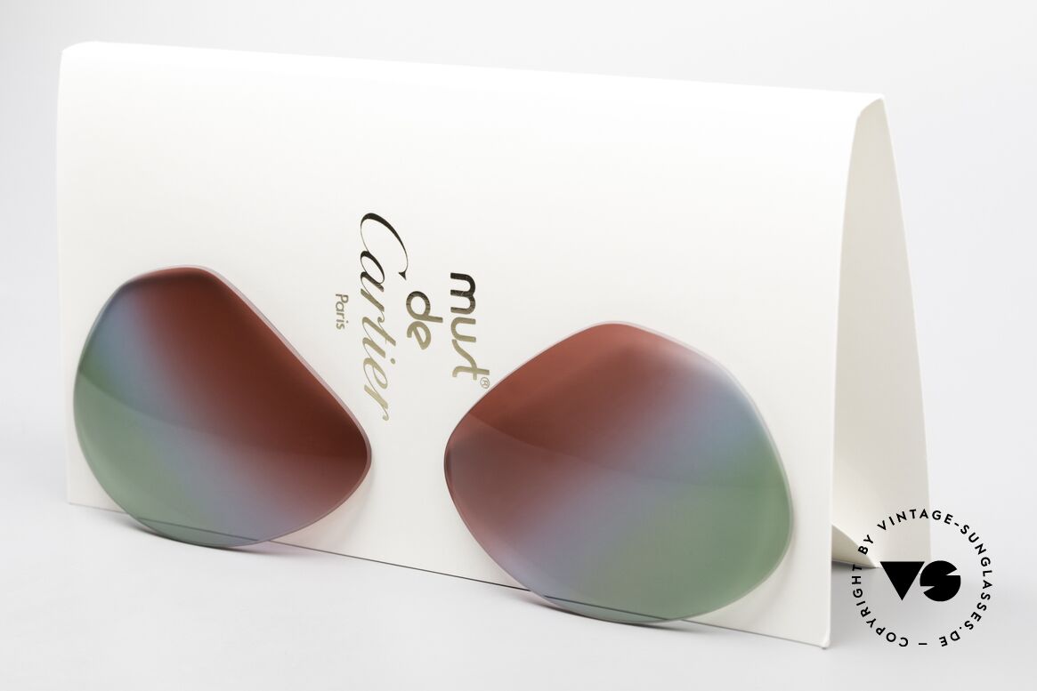 Cartier Vendome Lenses - L Bordeaux Polar Lights Tricolor, new CR39 UV400 plastic lenses (for 100% UV protection), Made for Men and Women