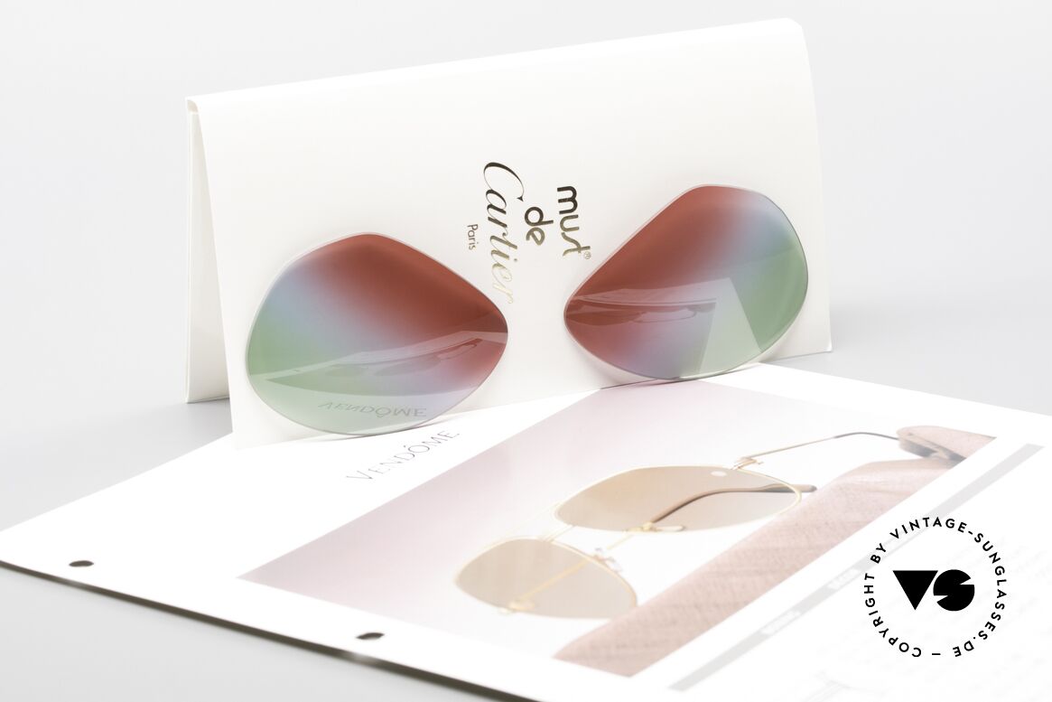 Cartier Vendome Lenses - L Bordeaux Polar Lights Tricolor, very special triple gradient (like bordeaux polar lights), Made for Men and Women