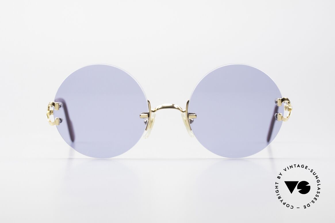 Cartier Madison Round Luxury Sunglasses 90's, precious round designer shades; 22ct GOLD-PLATED, Made for Men and Women