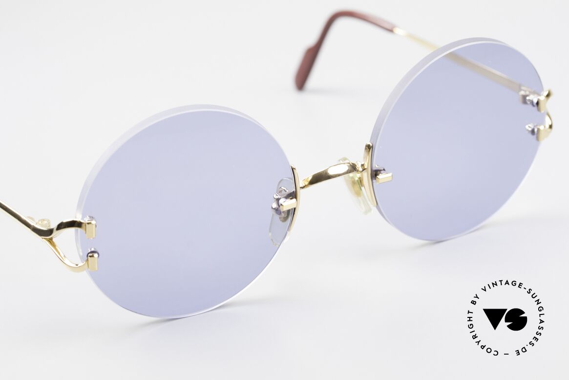 Cartier Madison Round Luxury Sunglasses 90's, 130mm temples & 125mm width = rather SMALL size, Made for Men and Women