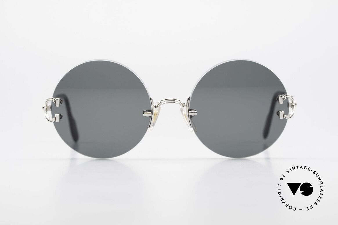 Cartier Madison Small Round Rimless Shades, precious round designer shades with platinum finish, Made for Men and Women