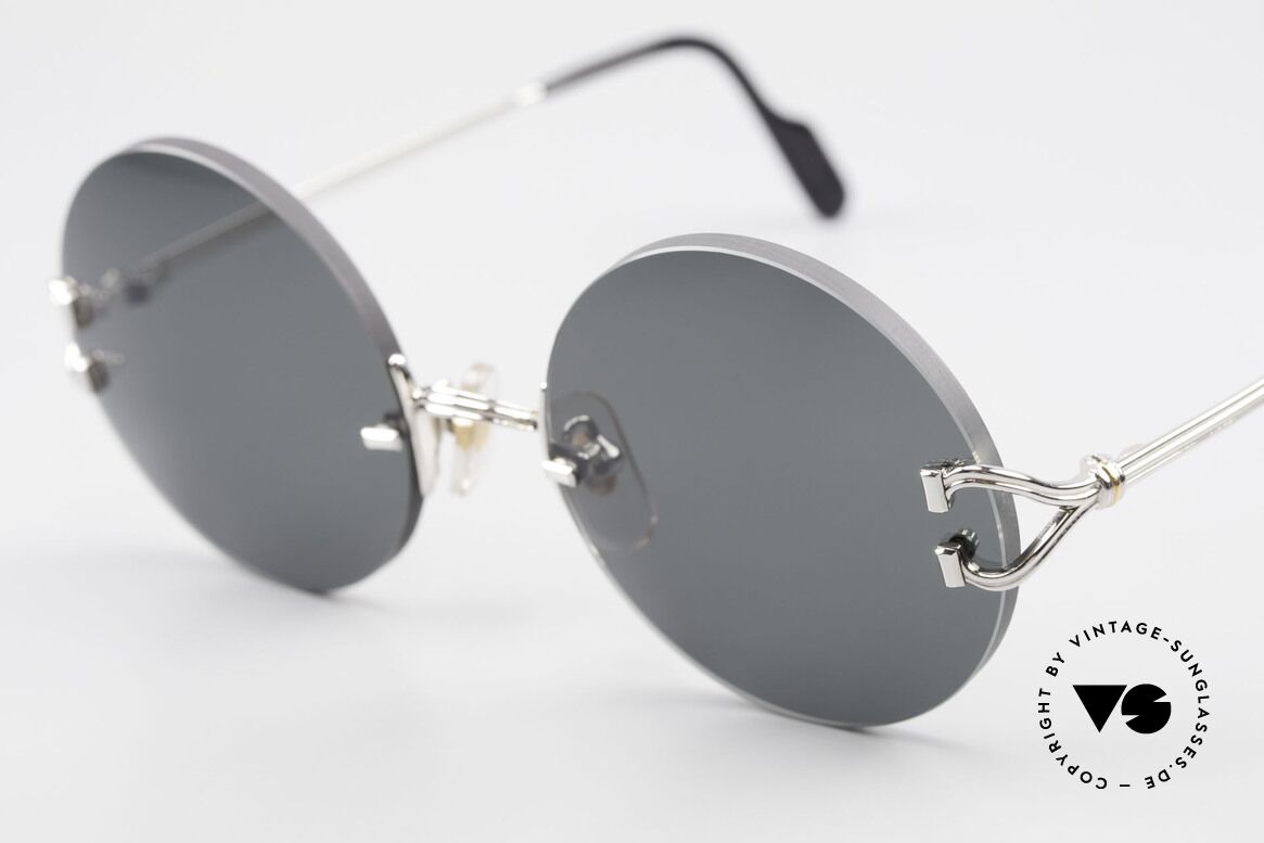Cartier Madison Small Round Rimless Shades, with new gray CR39 UV400 lenses; 100% UV protect., Made for Men and Women