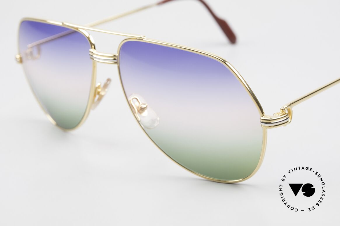 Cartier Vendome LC - L Rare Luxury Sunglasses 80's, ultra rare, new TRICOLOR customized GRADIENT lenses, Made for Men