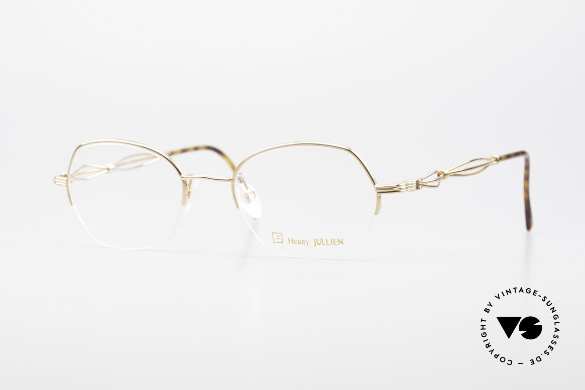 Henry Jullien Ellipse 12 Gold Doublé Ladies Glasses, vintage Henry Jullien Ellipse eyeglass-frame from 2001, Made for Women
