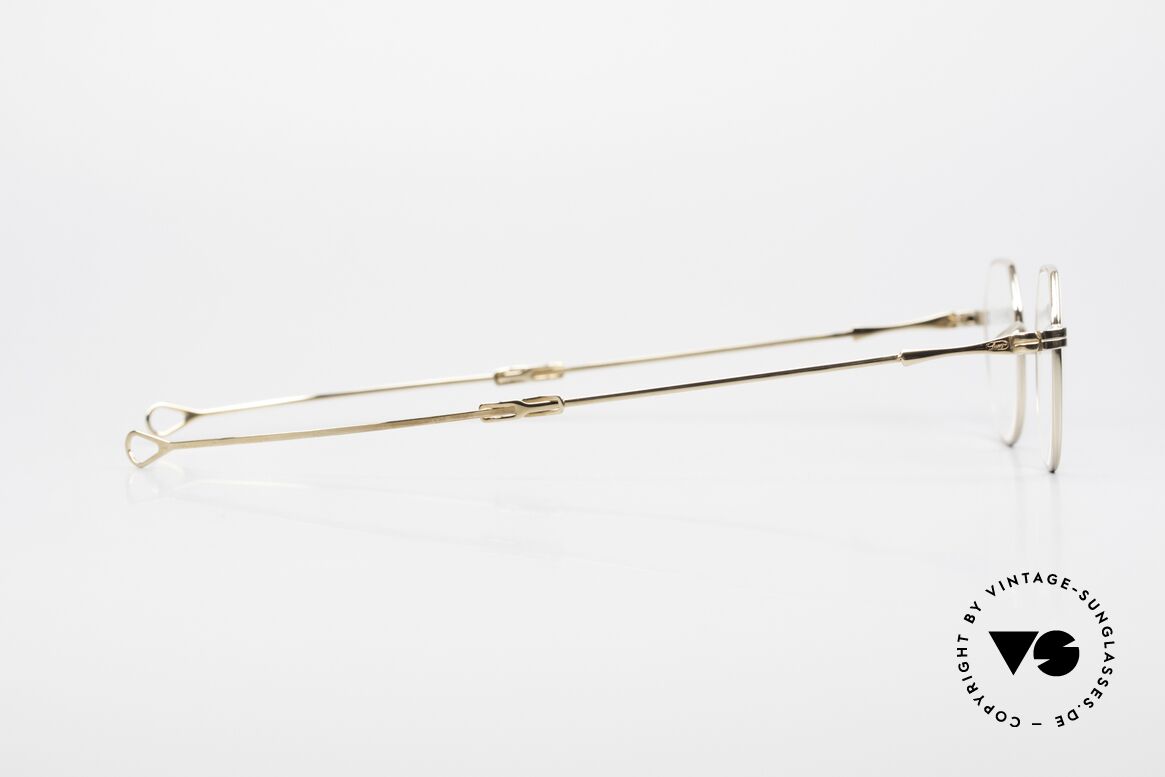 Lunor I 18 Telescopic Sliding Temples Gold Plated, Size: extra small, Made for Men and Women