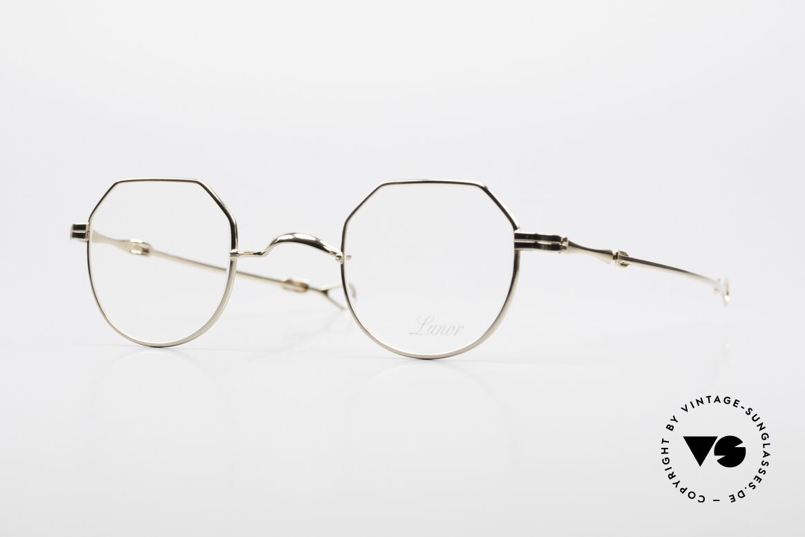 Lunor I 18 Telescopic Sliding Temples Gold Plated, old LUNOR telescopic eyeglasses or "sliding glasses', Made for Men and Women