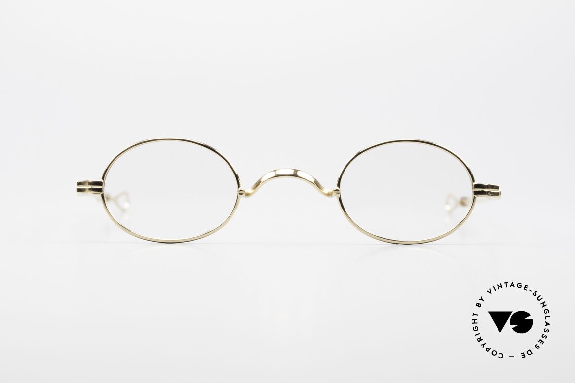 Lunor I 04 Telescopic XS Gold Glasses Slide Temples, Lunor: timeless classics, YELLOW GOLD, made in Germany, Made for Men and Women