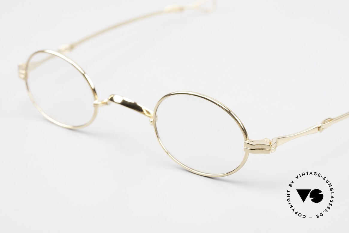 Lunor I 04 Telescopic XS Gold Glasses Slide Temples, an approx. 20 years old UNWORN pair for lovers of quality, Made for Men and Women