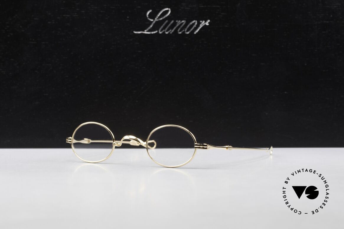 Lunor I 04 Telescopic XS Gold Glasses Slide Temples, Size: extra small, Made for Men and Women