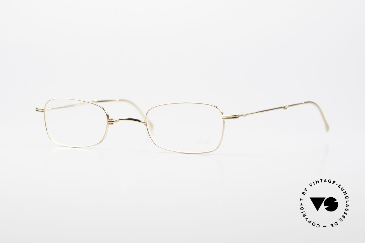 Lunor XXV Folding 02 Foldable Frame Gold Plated, rare, old Lunor folding eyeglasses XXV 02 in size 43/22, Made for Men and Women