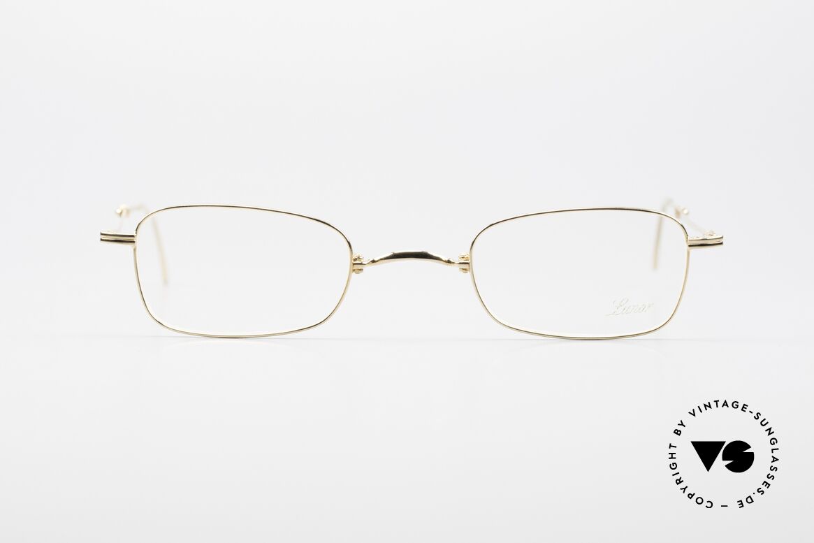 Lunor XXV Folding 02 Foldable Frame Gold Plated, rare, old Lunor folding eyeglasses XXV 02 in size 43/22, Made for Men and Women