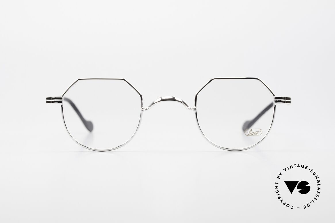 Lunor II A 18 Square Panto Frame Platinum, combination: full rimmed metal frame & acetate temples, Made for Men and Women