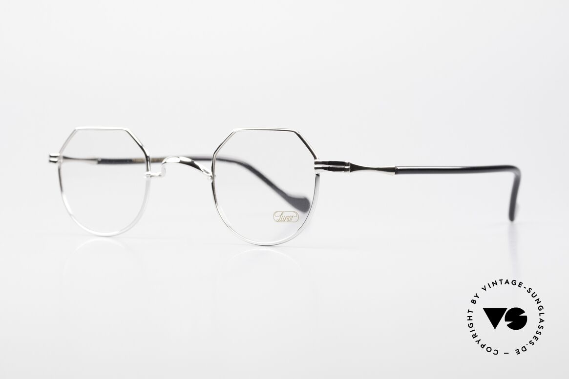 Lunor II A 18 Square Panto Frame Platinum, rare hybrid model "18" (looks like a square panto design), Made for Men and Women