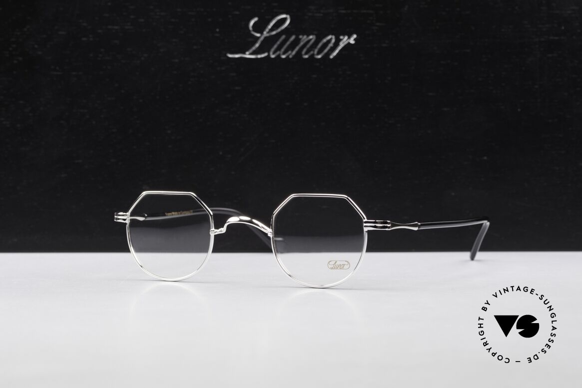 Lunor II A 18 Square Panto Frame Platinum, Size: small, Made for Men and Women